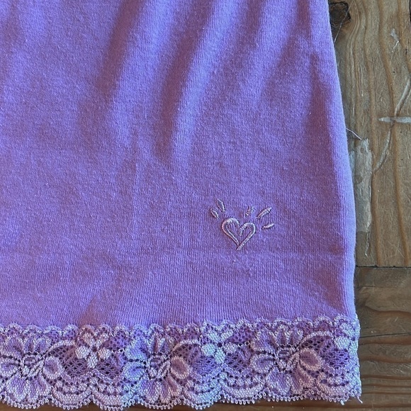 NWT Justice Long Sleeve Lace Hem Rib Tee Set of 2 Gray & Lilac XL 16/18 - Picture 7 of 11